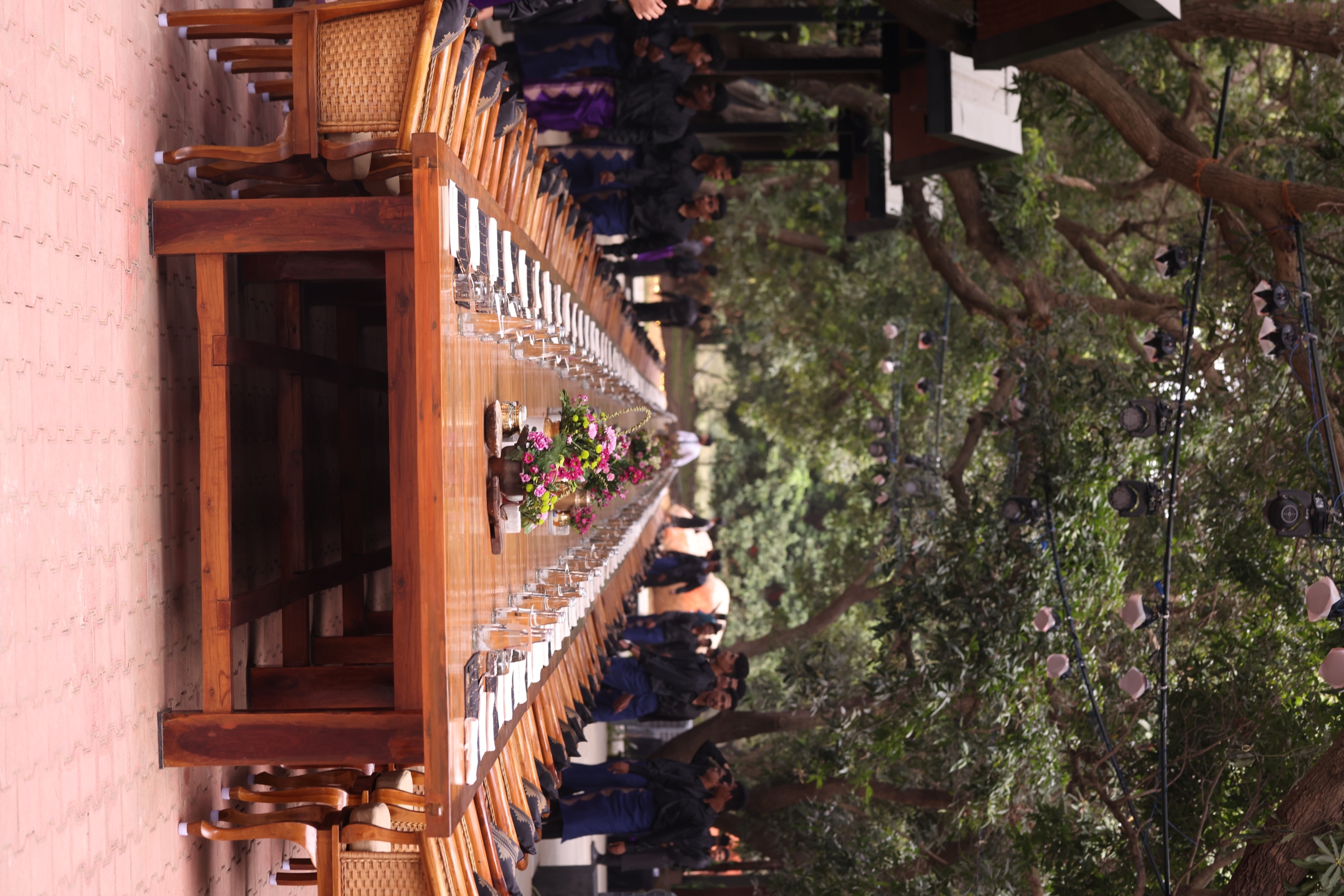 Rows of chiavari chairs lining Hanu's Table